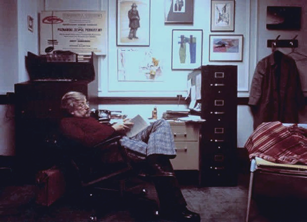 Warren Benson in his office